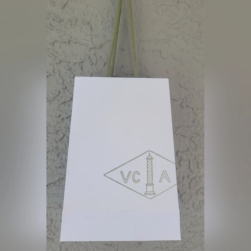Authentic Van Cleef & Arpels (VCA) Small Shopping Gift Bag - White & Green